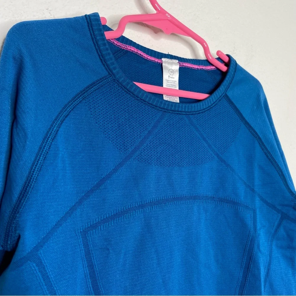 Ivivva Blue/Green Long Sleeve Active Top w/ Thumbholes Size 10 - Picture 6 of 7